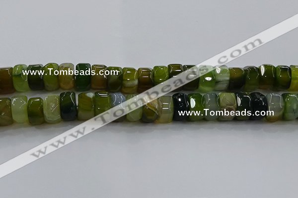 CAG9786 15.5 inches 8*16mm faceted rondelle agate gemstone beads