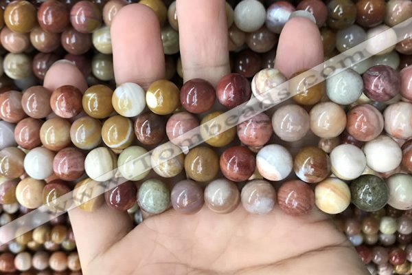 CAG9807 15.5 inches 10mm round wood agate beads wholesale