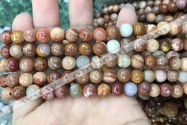 CAG9812 15.5 inches 8mm faceted round wood agate beads