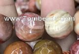 CAG9814 15.5 inches 12mm faceted round wood agate beads