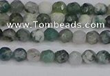 CAG9823 15.5 inches 4mm faceted round moss agate beads