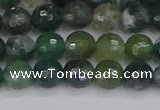 CAG9824 15.5 inches 6mm faceted round moss agate beads