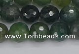 CAG9826 15.5 inches 10mm faceted round moss agate beads