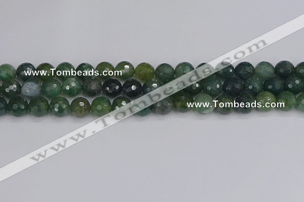 CAG9826 15.5 inches 10mm faceted round moss agate beads