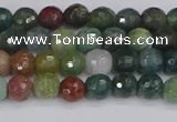 CAG9830 15.5 inches 4mm faceted round Indian agate beads