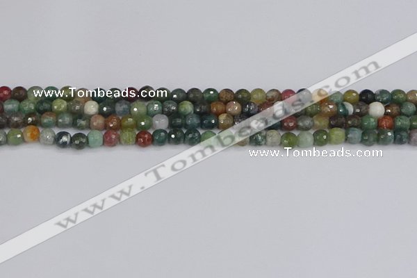 CAG9830 15.5 inches 4mm faceted round Indian agate beads