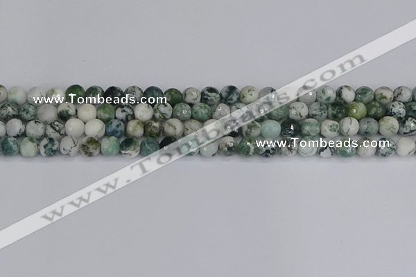 CAG9838 15.5 inches 6mm faceted round tree agate beads