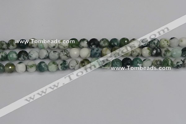 CAG9839 15.5 inches 8mm faceted round tree agate beads
