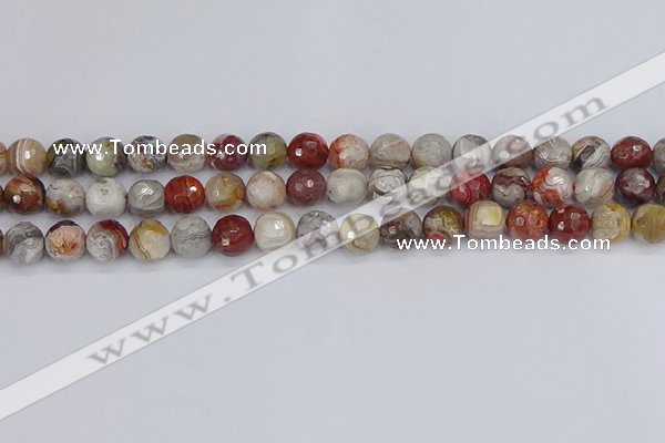 CAG9862 15.5 inches 8mm faceted round Mexican crazy lace agate beads