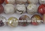 CAG9863 15.5 inches 10mm faceted round Mexican crazy lace agate beads