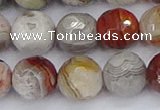 CAG9864 15.5 inches 12mm faceted round Mexican crazy lace agate beads