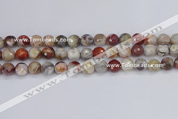 CAG9864 15.5 inches 12mm faceted round Mexican crazy lace agate beads