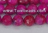 CAG9877 15.5 inches 8mm faceted round fuchsia crazy lace agate beads