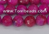 CAG9877 15.5 inches 8mm faceted round fuchsia crazy lace agate beads