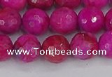 CAG9878 15.5 inches 10mm faceted round fuchsia crazy lace agate beads