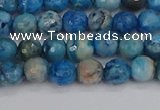 CAG9882 15.5 inches 4mm faceted round blue crazy lace agate beads