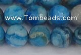 CAG9886 15.5 inches 12mm faceted round blue crazy lace agate beads