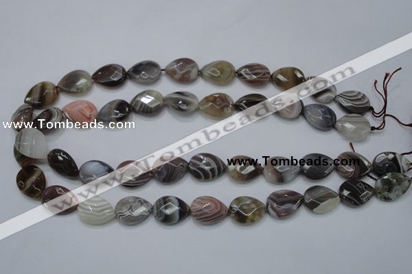 CAG989 15.5 inches 13*18mm faceted flat teardrop botswana agate beads