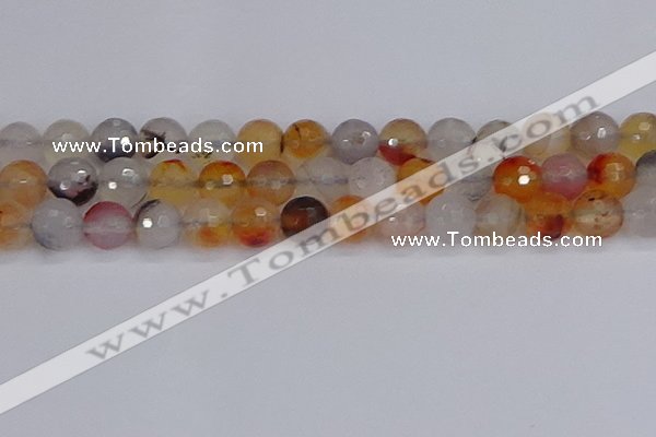 CAG9893 15.5 inches 12mm faceted round dendritic agate beads