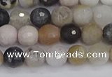 CAG9897 15.5 inches 6mm faceted round parrel dendrite agate beads