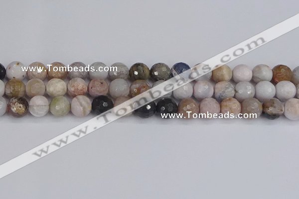 CAG9898 15.5 inches 8mm faceted round parrel dendrite agate beads