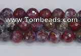 CAG9903 15.5 inches 4mm faceted round red lightning agate beads