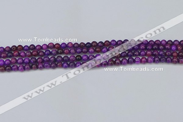 CAG9917 15.5 inches 4mm round purple crazy lace agate beads