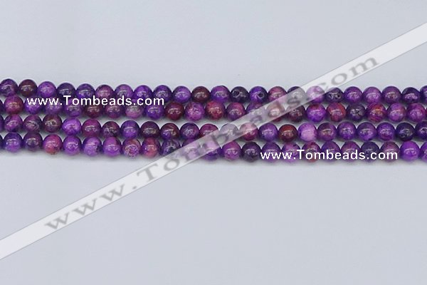 CAG9918 15.5 inches 6mm round purple crazy lace agate beads