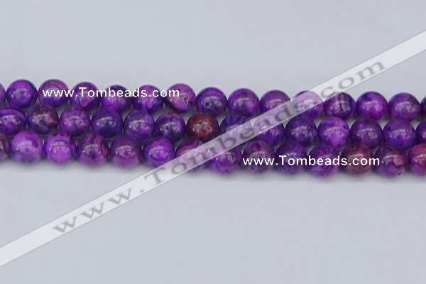 CAG9921 15.5 inches 12mm round purple crazy lace agate beads