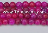 CAG9924 15.5 inches 4mm round fuchsia crazy lace agate beads