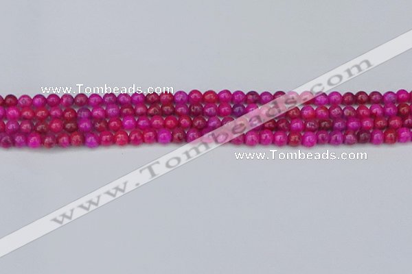 CAG9924 15.5 inches 4mm round fuchsia crazy lace agate beads