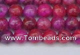 CAG9925 15.5 inches 6mm round fuchsia crazy lace agate beads