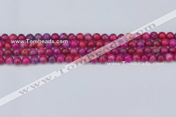 CAG9925 15.5 inches 6mm round fuchsia crazy lace agate beads