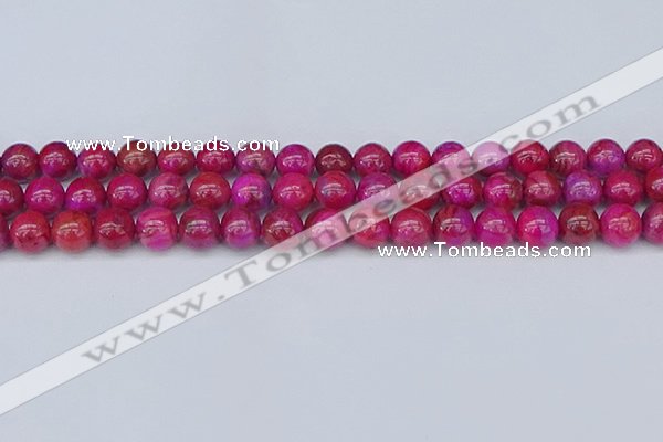 CAG9926 15.5 inches 8mm round fuchsia crazy lace agate beads