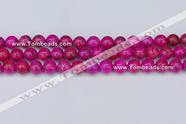 CAG9927 15.5 inches 10mm round fuchsia crazy lace agate beads