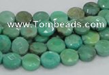 CAG993 15.5 inches 10mm faceted coin green grass agate gemstone beads