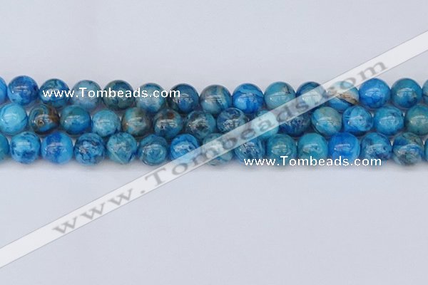 CAG9935 15.5 inches 12mm round blue crazy lace agate beads