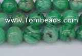 CAG9940 15.5 inches 8mm round green crazy lace agate beads