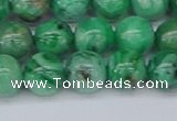 CAG9941 15.5 inches 10mm round green crazy lace agate beads