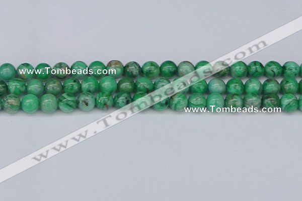 CAG9941 15.5 inches 10mm round green crazy lace agate beads