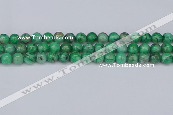 CAG9942 15.5 inches 12mm round green crazy lace agate beads