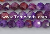 CAG9945 15.5 inches 6mm faceted nuggets purple crazy lace agate beads