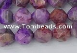 CAG9946 15.5 inches 8mm faceted nuggets purple crazy lace agate beads