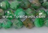 CAG9964 15.5 inches 8mm faceted nuggets green crazy lace agate beads