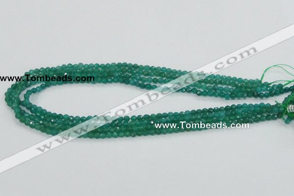 CAJ01 15.5 inches 4mm faceted round green aventurine jade beads