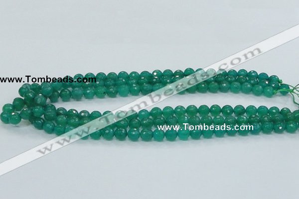 CAJ03 15.5 inches 8mm faceted round green aventurine jade beads