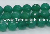 CAJ04 15.5 inches 10mm faceted round green aventurine jade beads