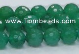 CAJ05 15.5 inches 12mm faceted round green aventurine jade beads