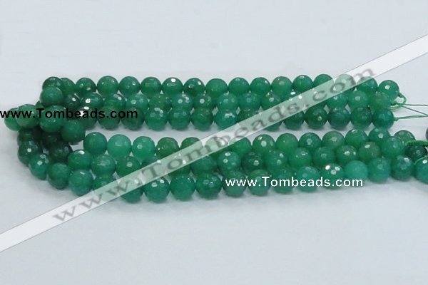 CAJ05 15.5 inches 12mm faceted round green aventurine jade beads