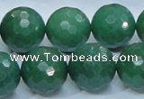 CAJ07 15.5 inches 18mm faceted round green aventurine jade beads